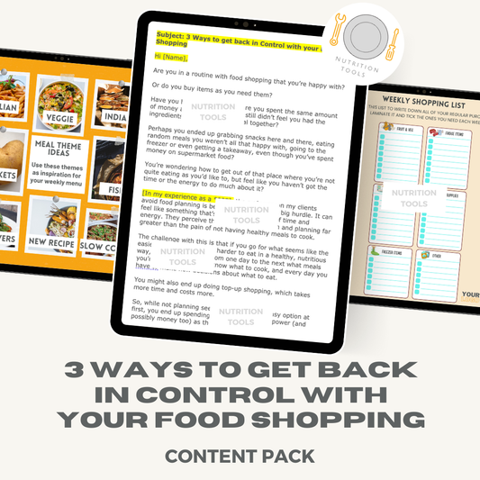 3 Ways to get back in Control with your Food Shopping Content Pack