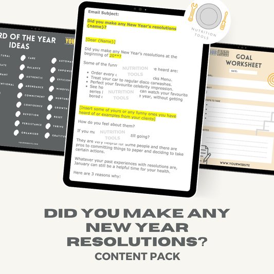 Did you make any New Year Resolutions? Content Pack