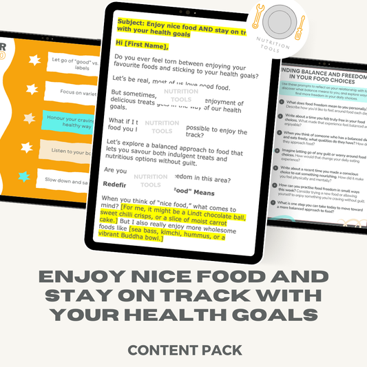 Enjoy nice food AND stay on track with your health goals Content Pack