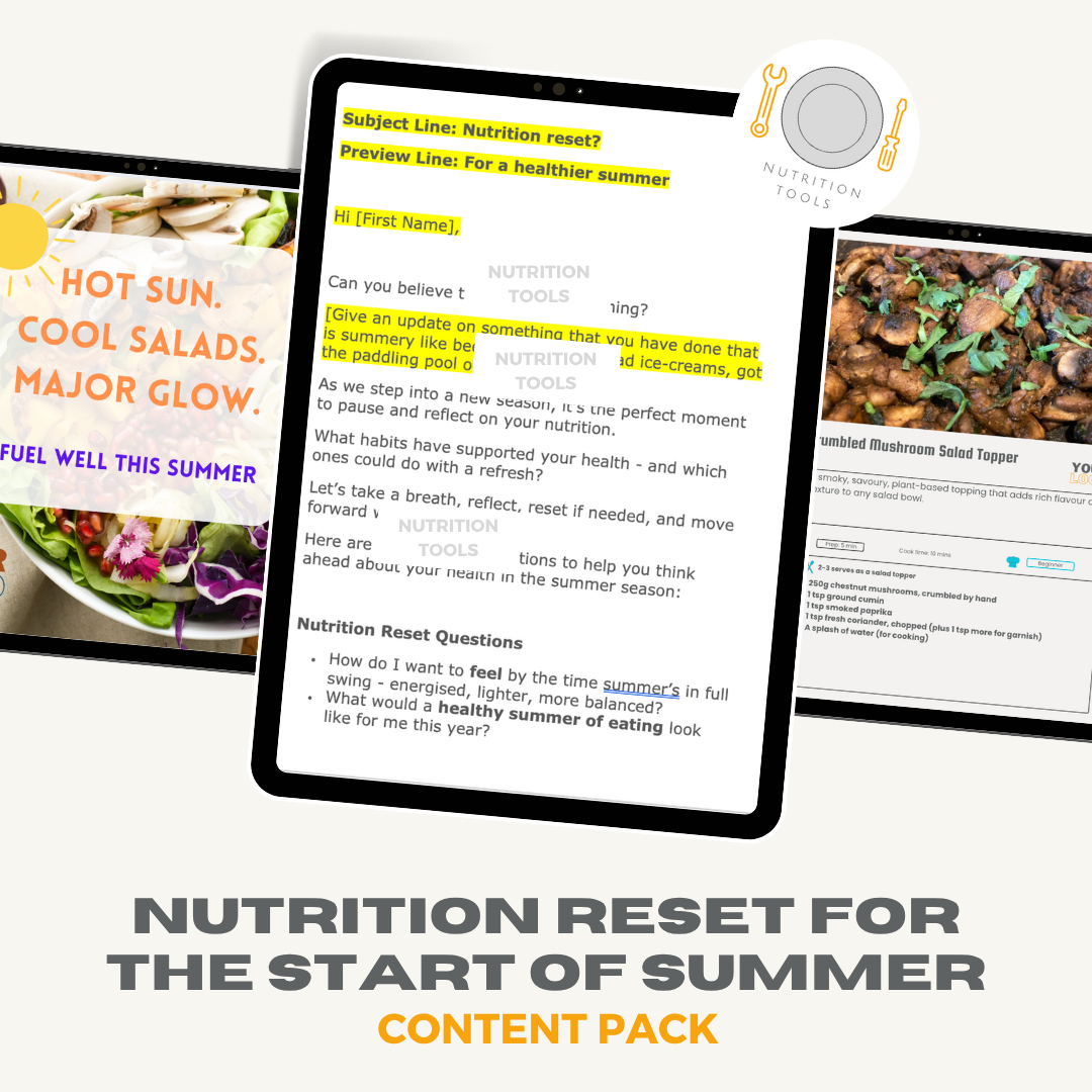 Nutrition Reset for the Start of Summer Content Pack