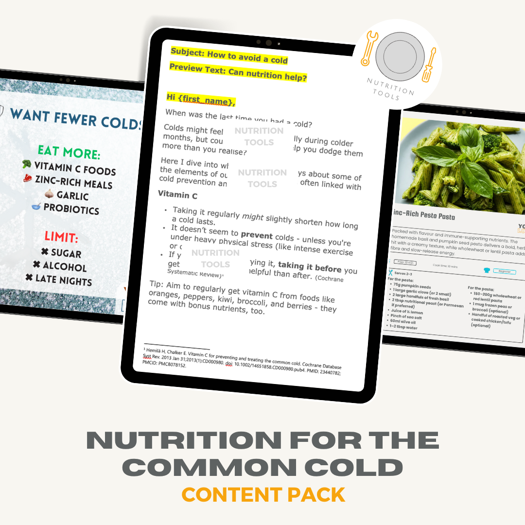 Nutrition for the Common Cold Content Pack
