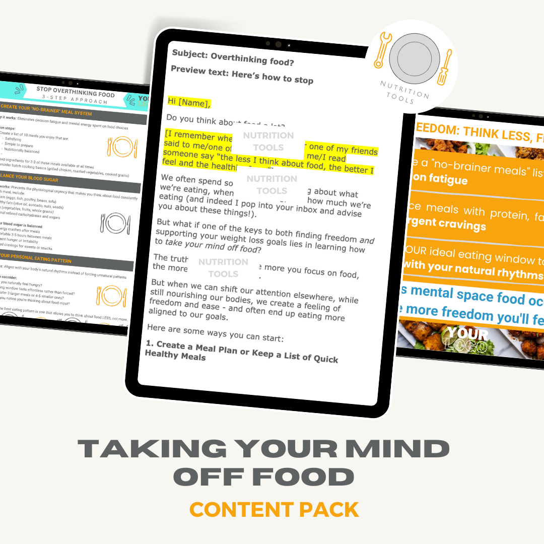 Taking your mind off food Content Pack