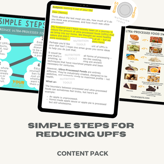 Simple Steps for Reducing Ultra Processed Food Content Pack