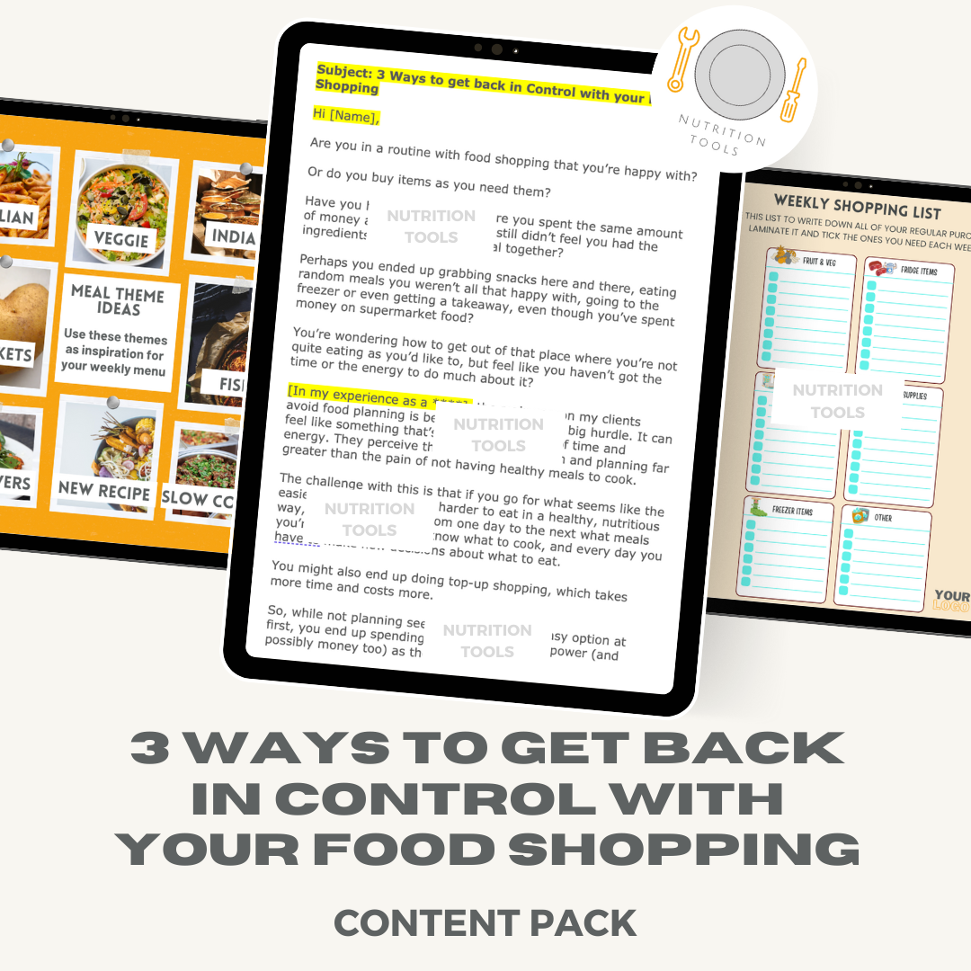 3 Ways to get back in Control with your Food Shopping Content Pack