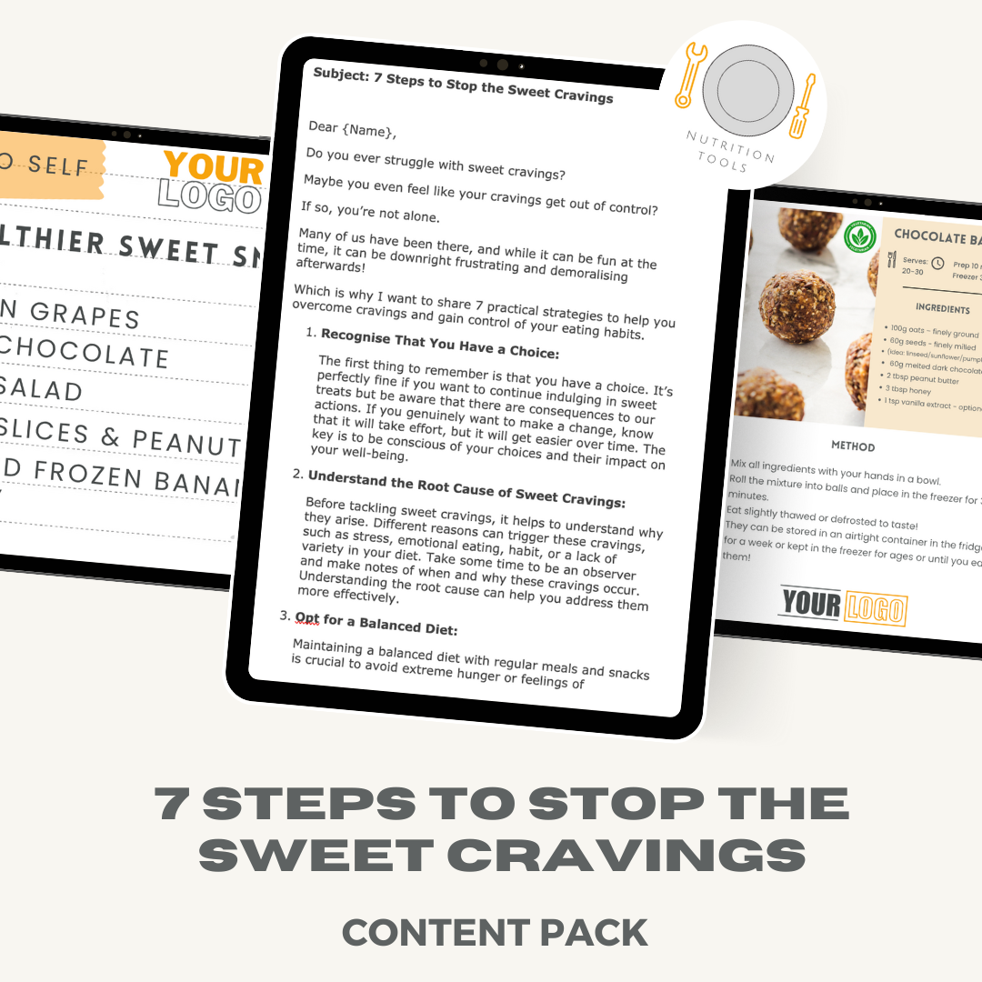 7 Steps to Stop the Sweet Cravings Content Pack