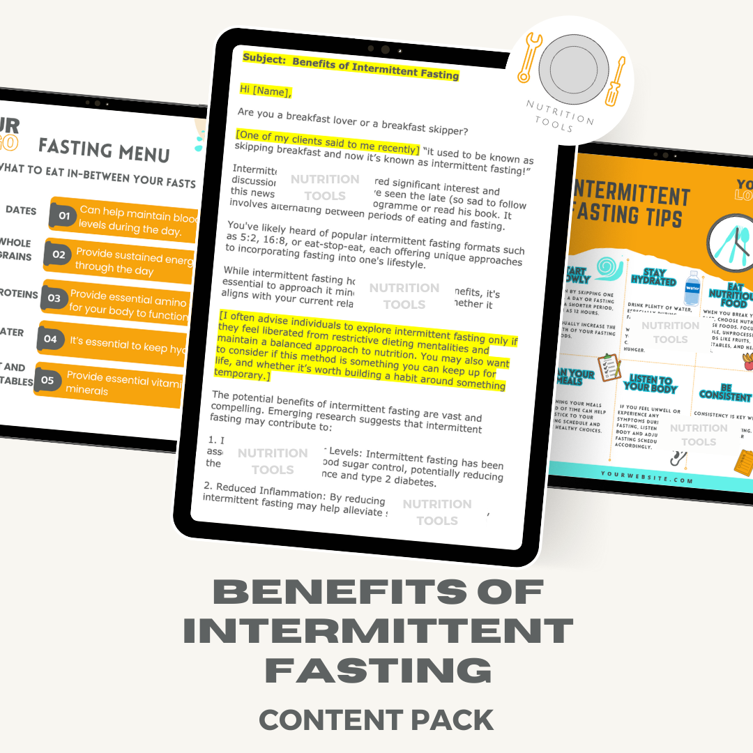 Benefits of Intermittent Fasting Content Pack