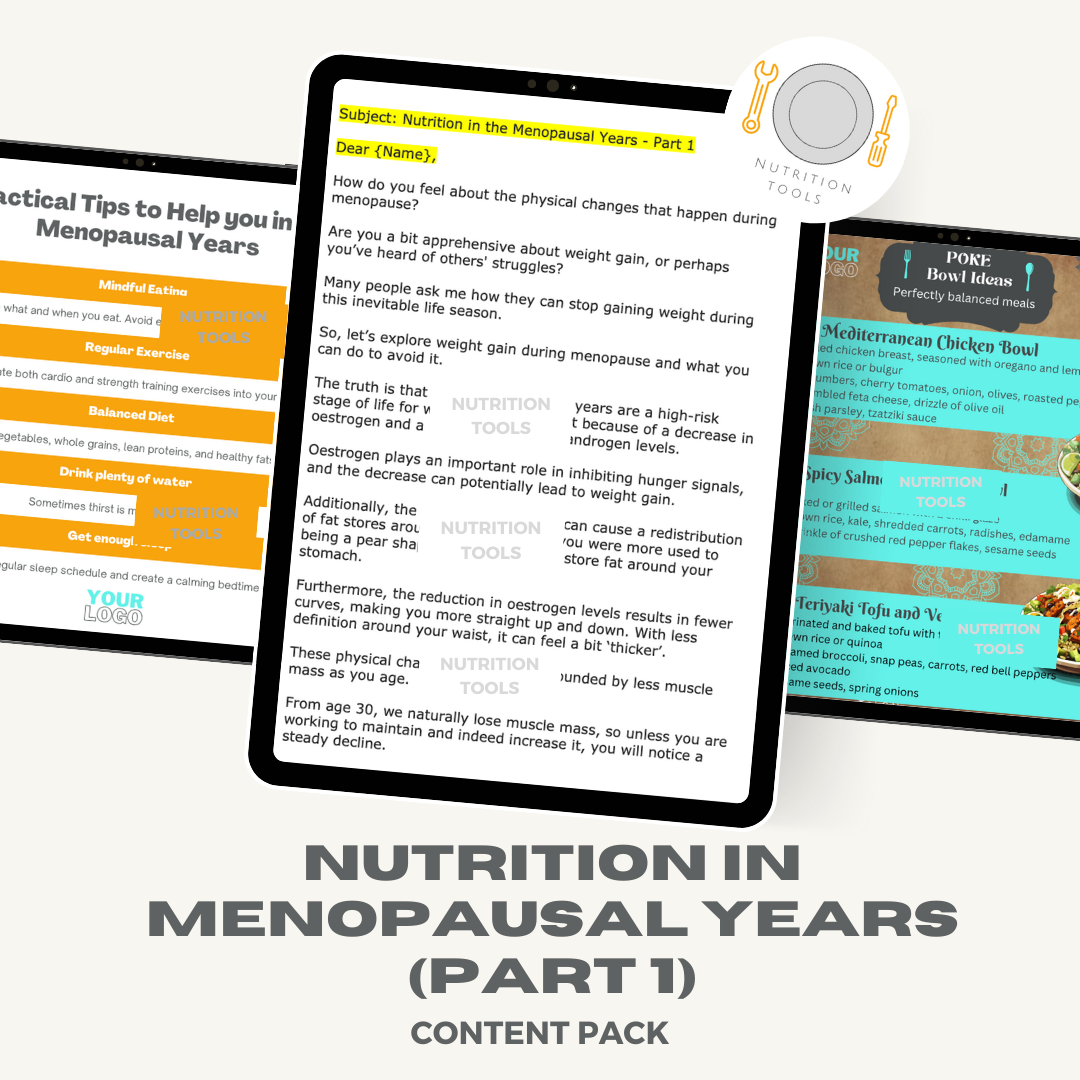 Nutrition in Menopausal Years - Part 1 Content Pack