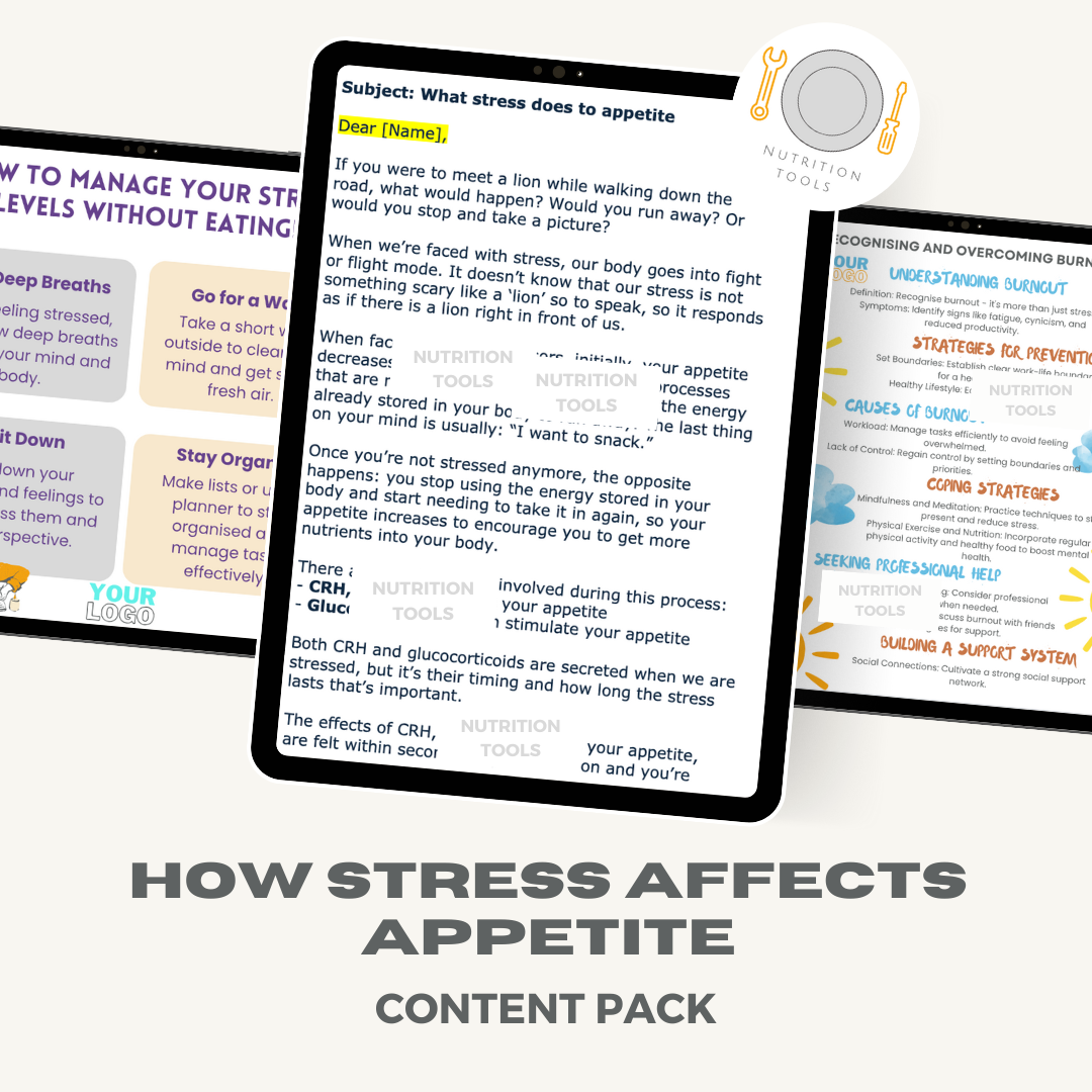 How Stress affects Appetite Content Pack