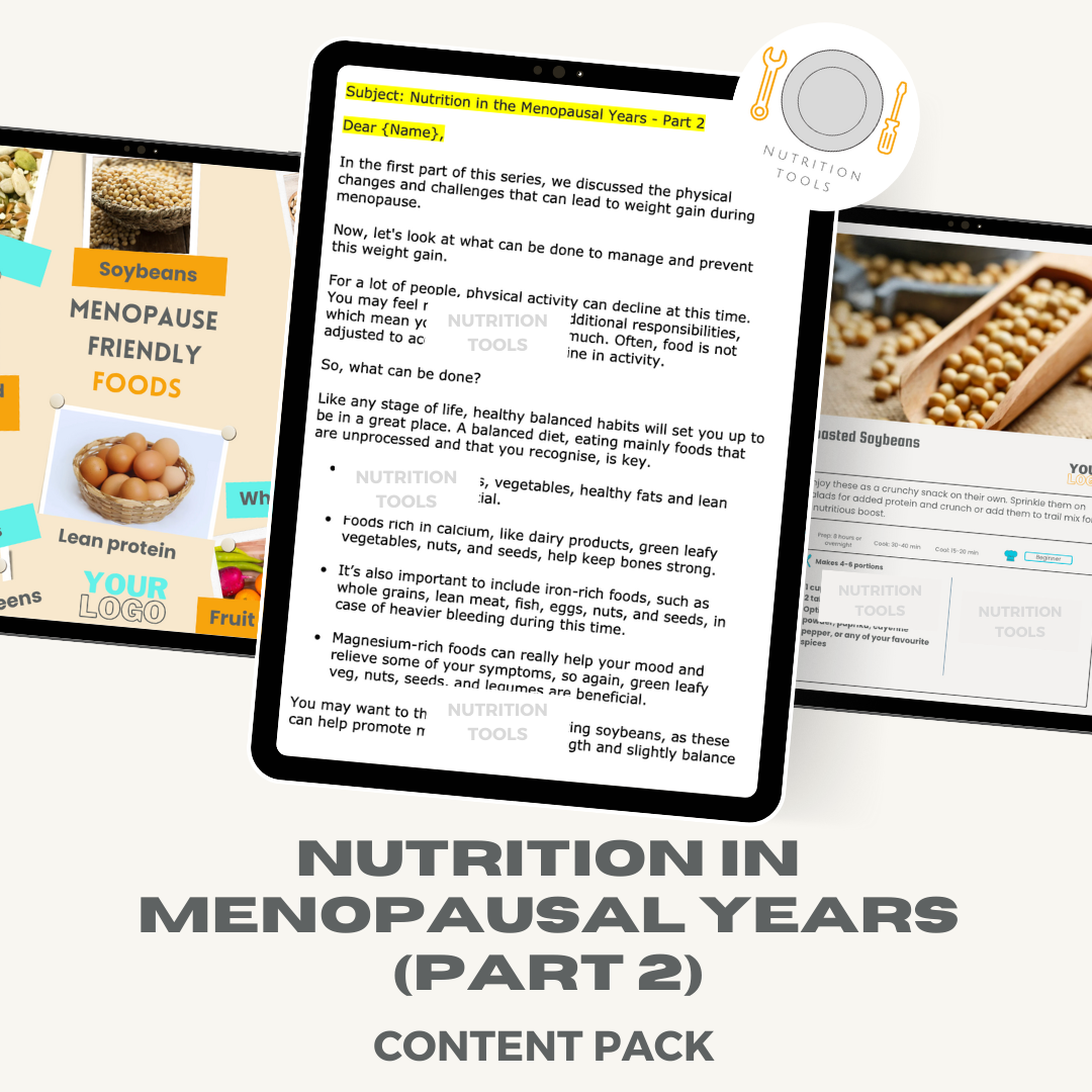 Nutrition in Menopausal Years - Part 2 Content Pack