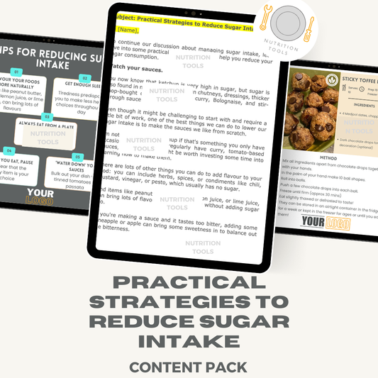 Practical Strategies to Reduce Sugar Intake Content Pack