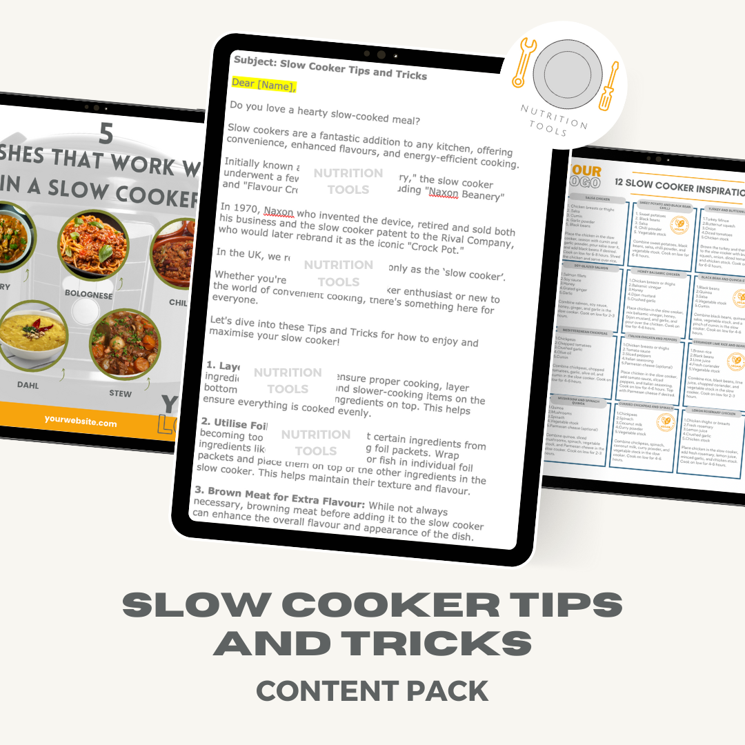 Slow Cooker Tips and Tricks Content Pack