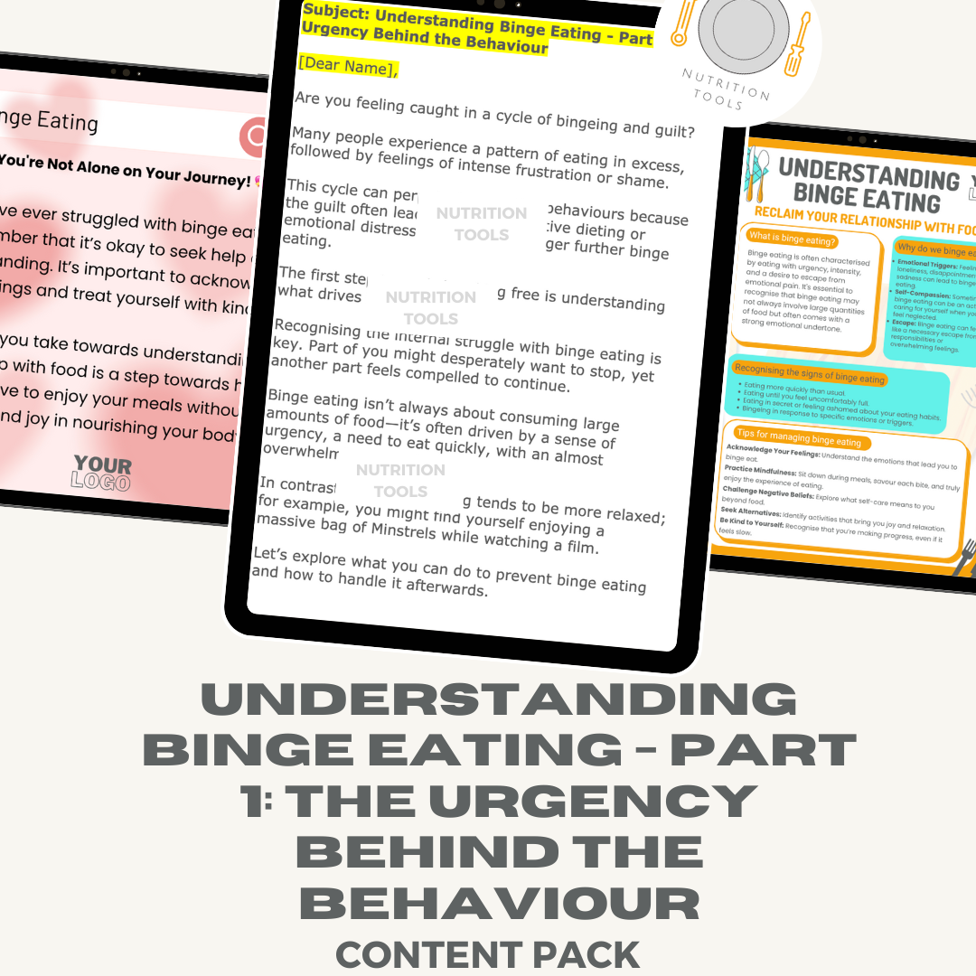 Understanding Binge Eating - Part 1: The Urgency Behind the Behaviour Content Pack
