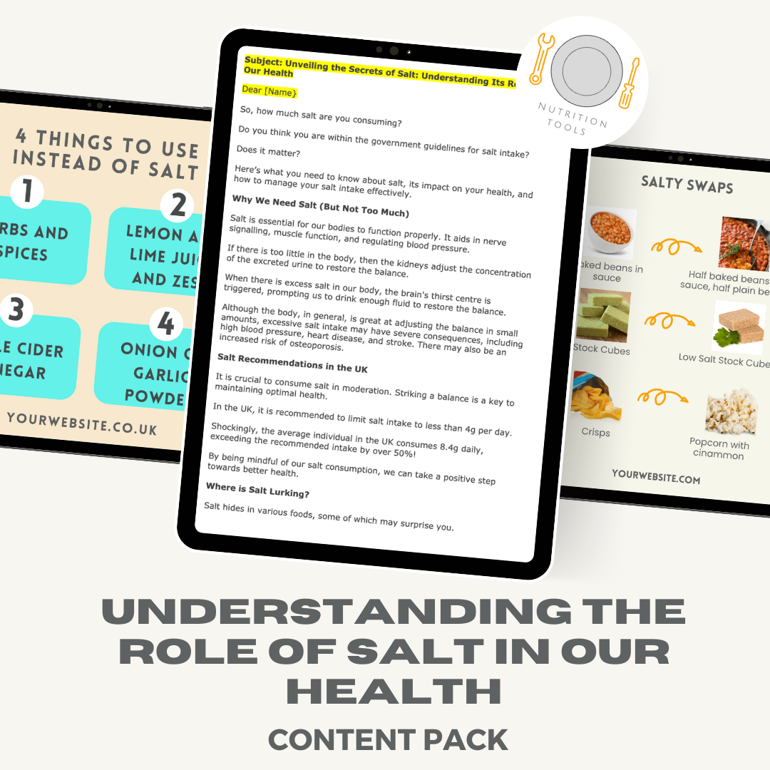 Understanding the Role of Salt in your Health Content Pack